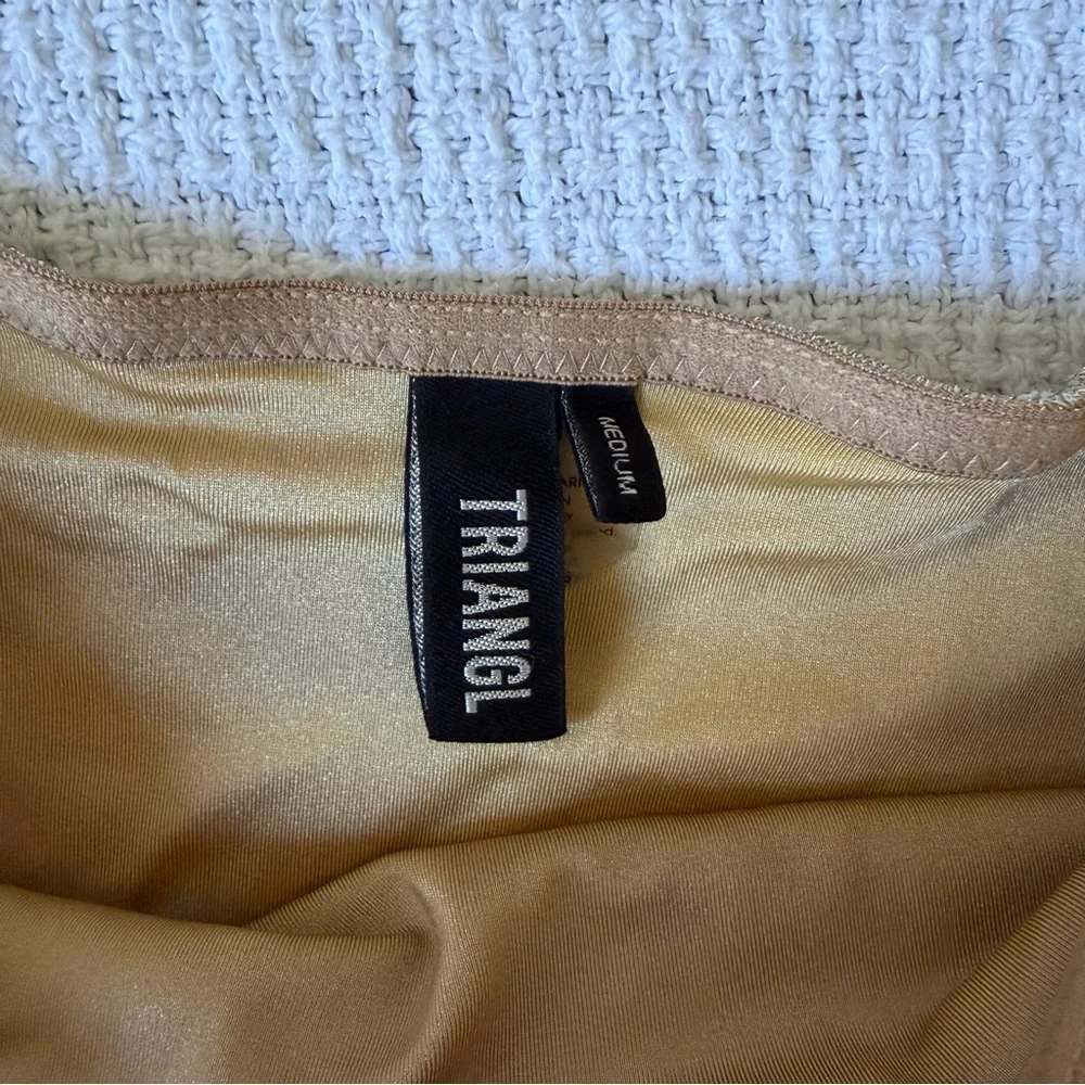 Triangl Swimwear Gold Shimmer High Waist Bikini Bottom Matching Dustbag Medium